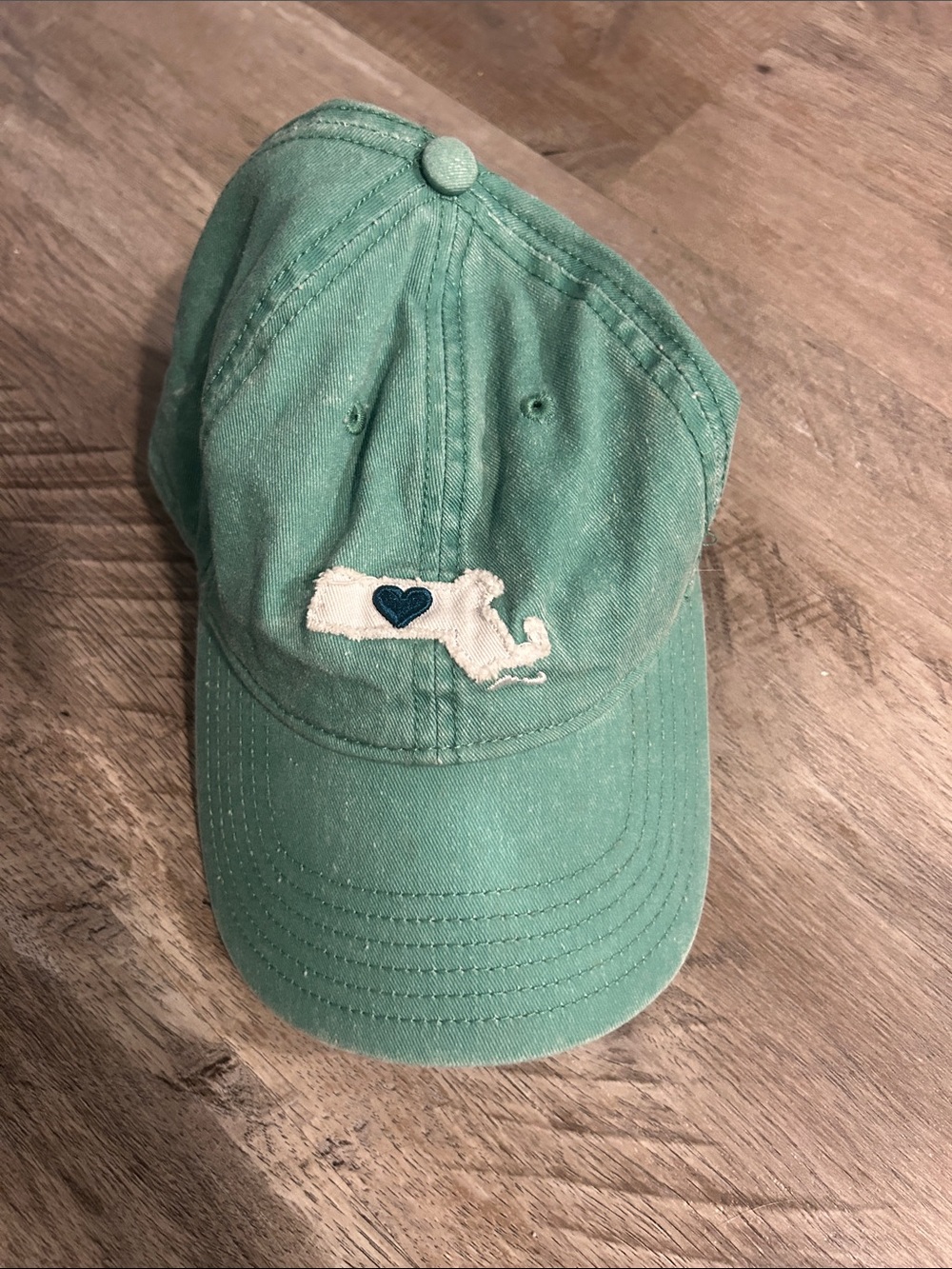 Teal Baseball Cap with MA Heart Patch